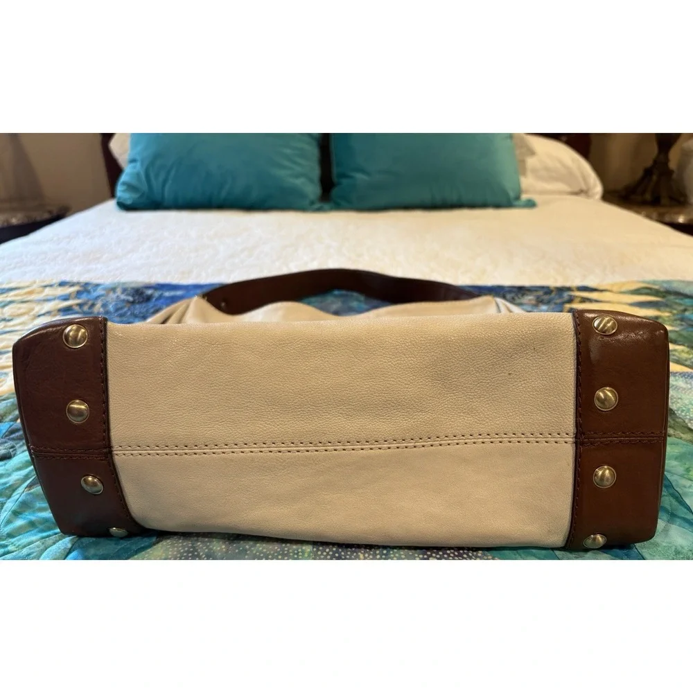 Michael Kors Women's Hobo Bag Joplin Large Soft Leather White PebbleGold Hinge